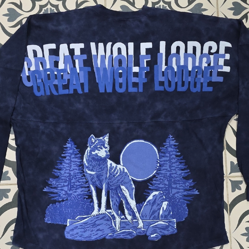 Spirit Jersey Brand New Great Wolf Lodge Blue with back puff print